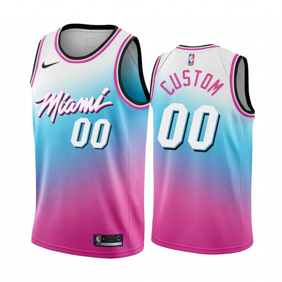 Men Miami Heat #00 custom blue pick city edition vice 2020 nba jersey->miami heat->NBA Jersey